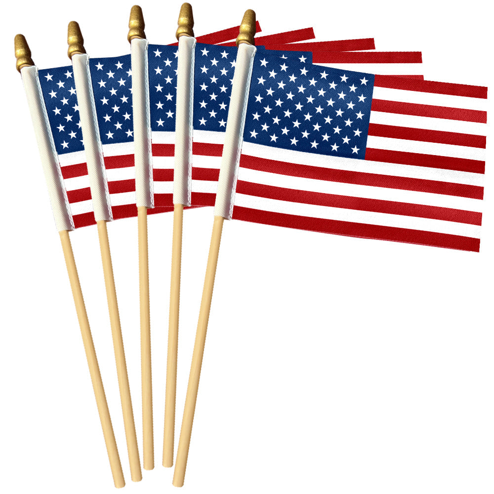 Handheld American Flag on Stick - Double-Sided Durable Mini Flag for Parades and Celebrations