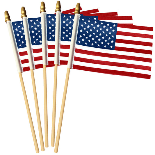 Handheld American Flag on Stick - Double-Sided Durable Mini Flag for Parades and Celebrations