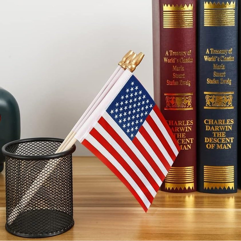 Handheld American Flag on Stick - Double-Sided Durable Mini Flag for Parades and Celebrations