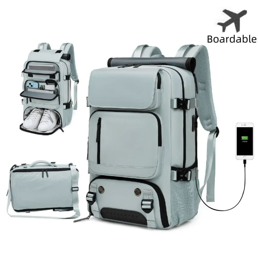 Waterproof Travel Backpack with Laptop Compartment and USB Charging Port