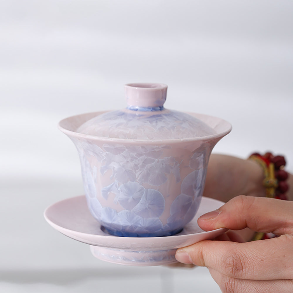 Purple Ice Crystal Ruyao Porcelain Tea Gaiwan