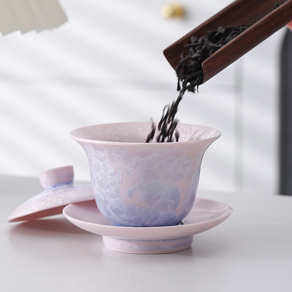 Purple Ice Crystal Ruyao Porcelain Tea Gaiwan