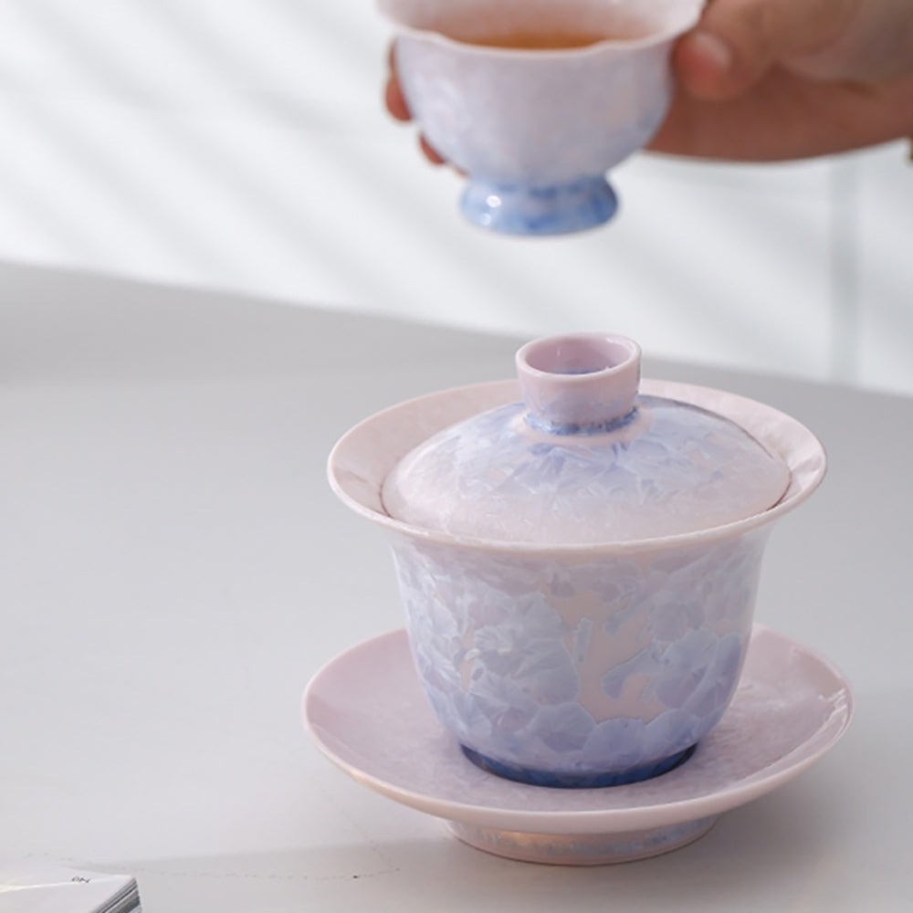 Purple Ice Crystal Ruyao Porcelain Tea Gaiwan