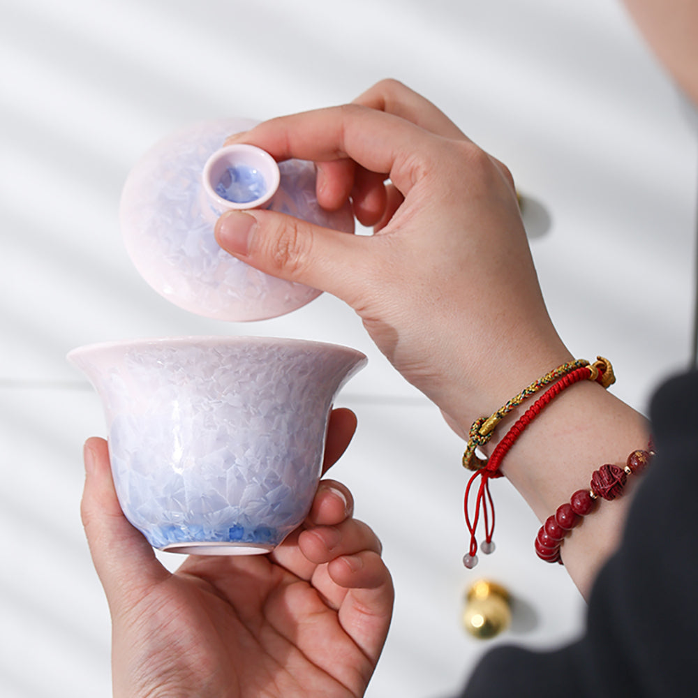 Purple Ice Crystal Ruyao Porcelain Tea Gaiwan