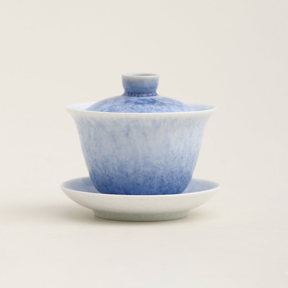Blue Ice Crystal Ruyao Porcelain Gaiwan Tea Set