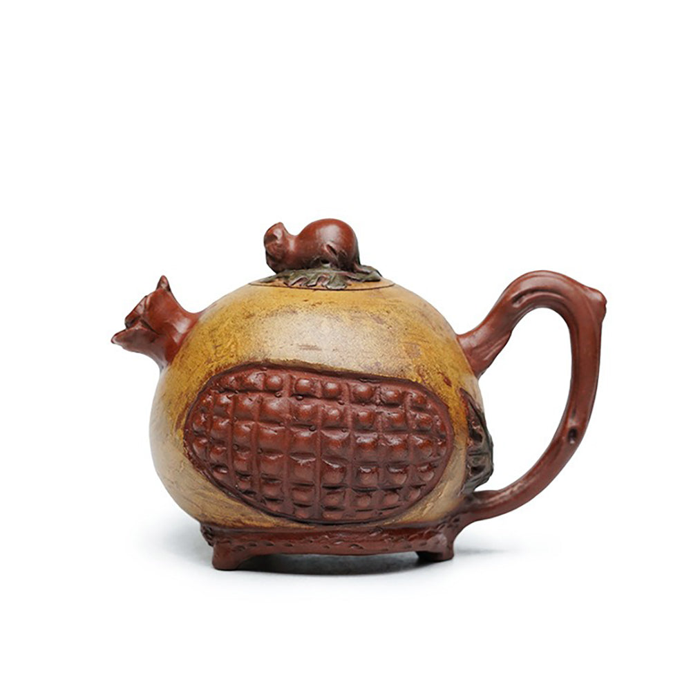Yixing Red Clay Pomegranate-Shaped Teapot