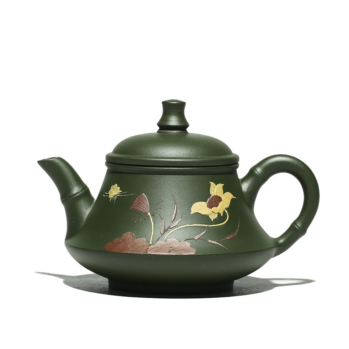 Yixing Green Clay Lotus Teapot with Gift Box