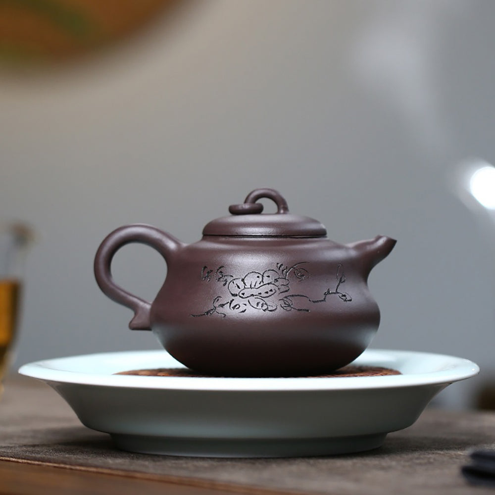 Yixing Purple Clay Gourd Teapot with Gift Box