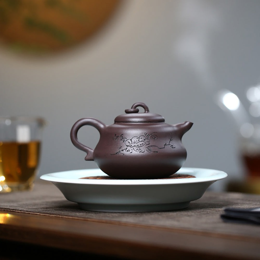 Yixing Purple Clay Gourd Teapot with Gift Box