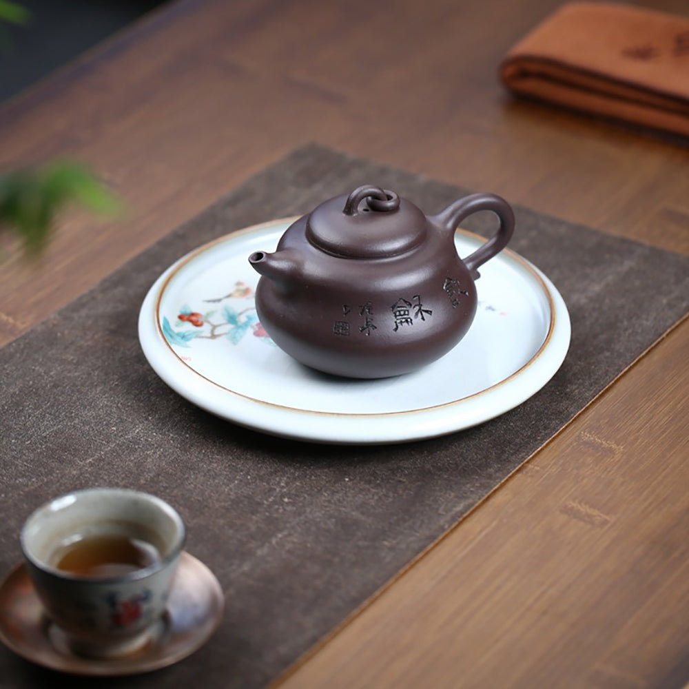 Yixing Purple Clay Gourd Teapot with Gift Box