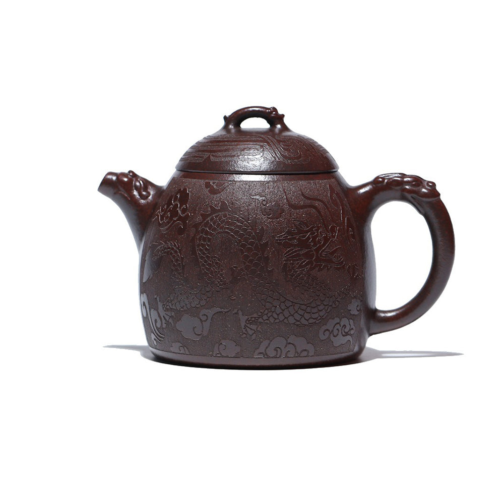 Yixing Purple Clay Qinquan Dragon Teapot 12.85 oz