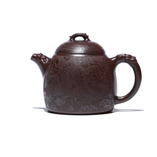 Yixing Purple Clay Qinquan Dragon Teapot 12.85 oz