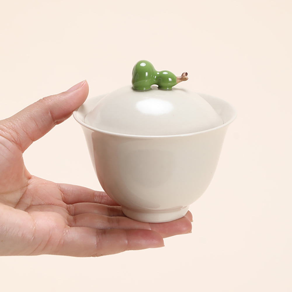 Gourd-Shaped Ceramic Travel Tea Set with Carry Bag