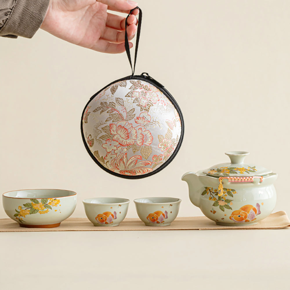 Osmanthus Koi Portable Travel Tea Set