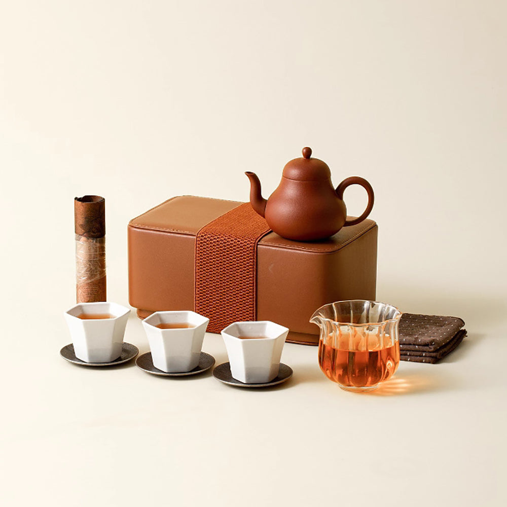 Portable Purple Clay and Ceramic Travel Tea Set