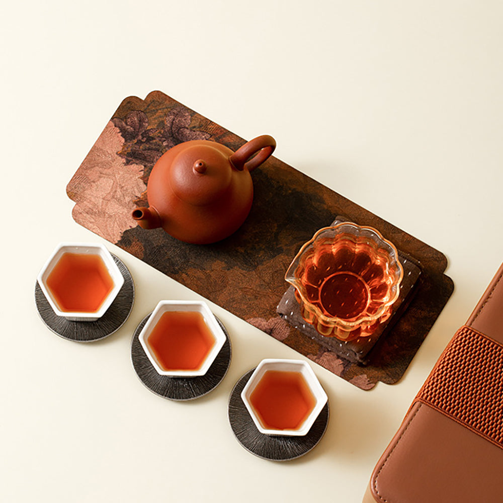 Portable Purple Clay and Ceramic Travel Tea Set