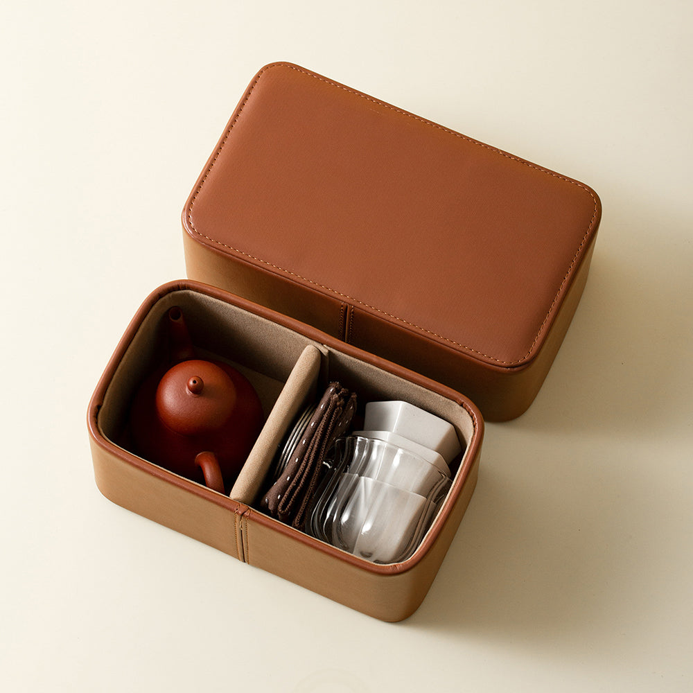 Portable Purple Clay and Ceramic Travel Tea Set