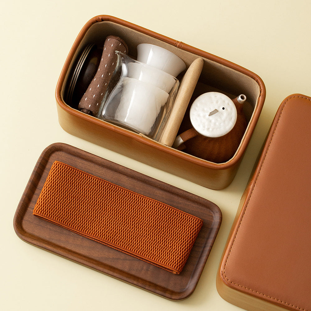 Portable Pottery Travel Tea Set with Accessories