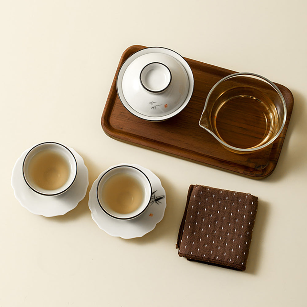 Portable Bamboo Gaiwan Travel Tea Set with Storage Case