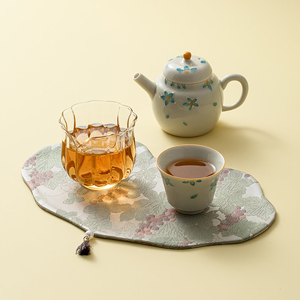 Freesia Floral Ceramic Travel Tea Set with Portable Bag