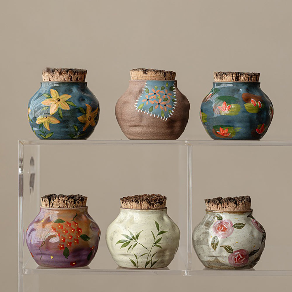 Handmade Ceramic Tea Caddy with Wooden Plug