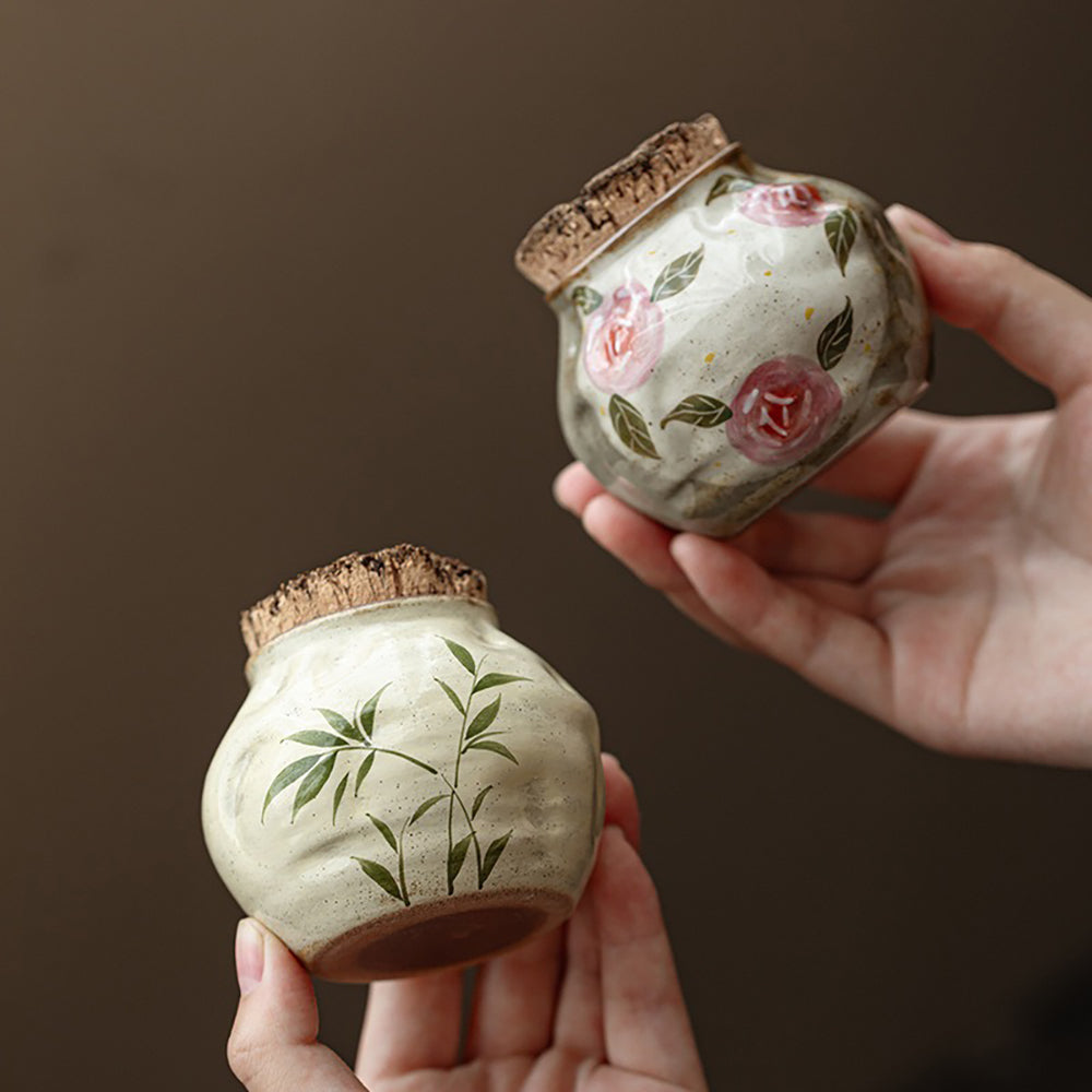 Handmade Ceramic Tea Caddy with Wooden Plug