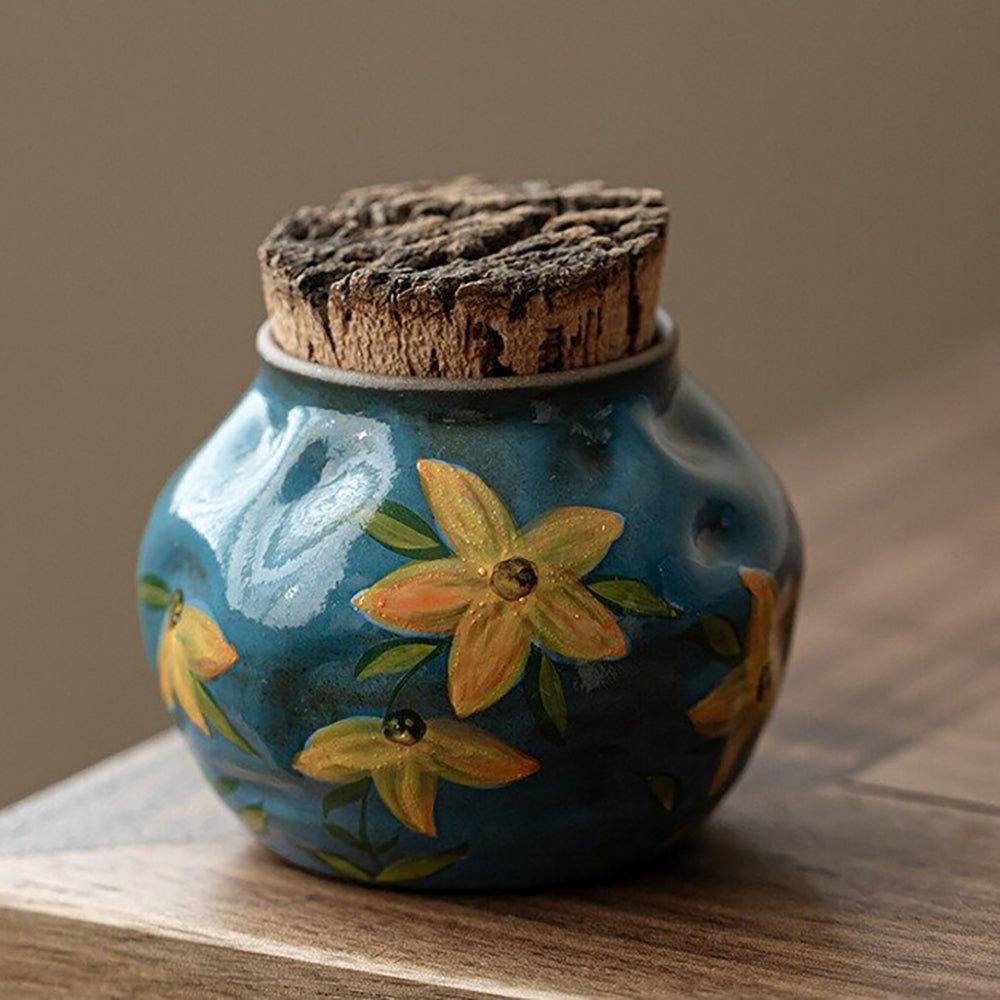 Handmade Ceramic Tea Caddy with Wooden Plug