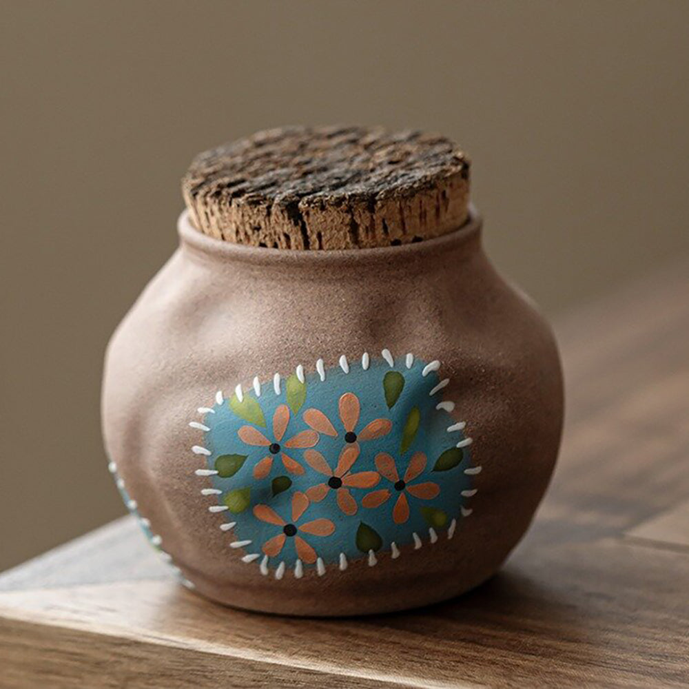 Handmade Ceramic Tea Caddy with Wooden Plug
