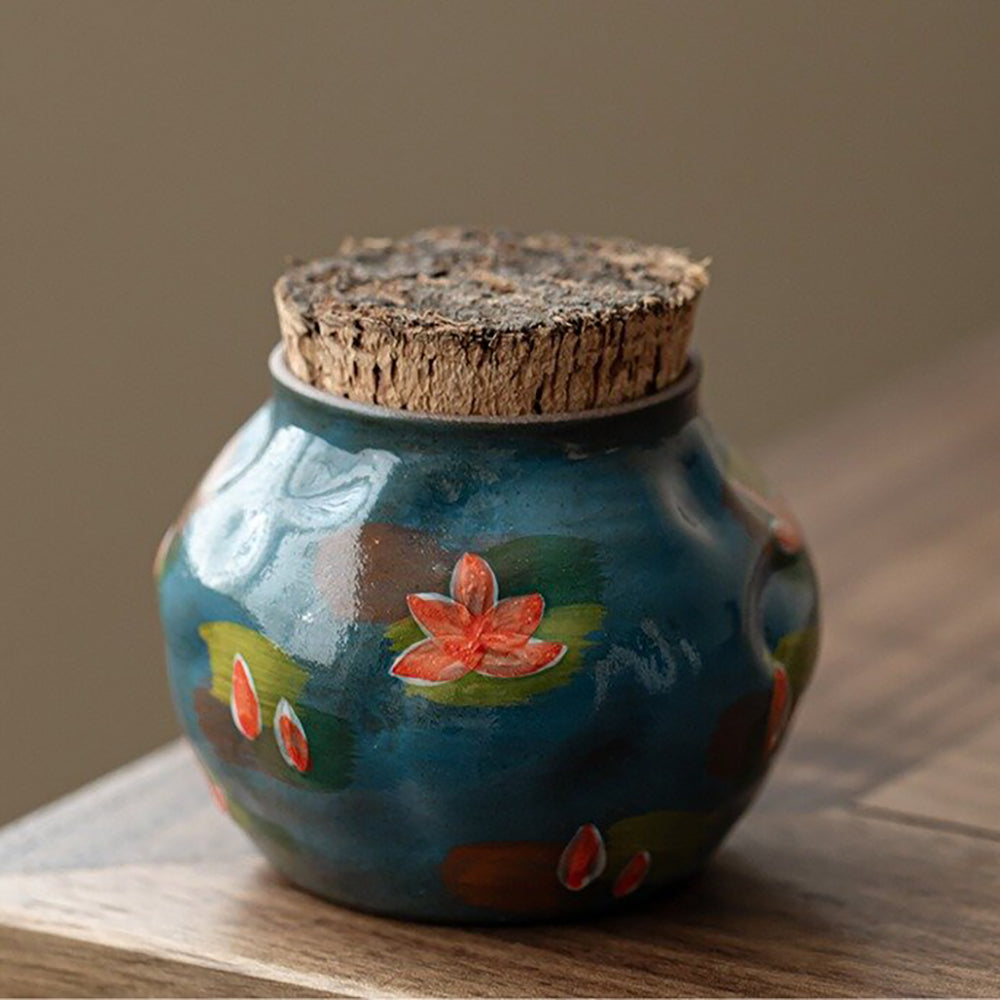 Handmade Ceramic Tea Caddy with Wooden Plug