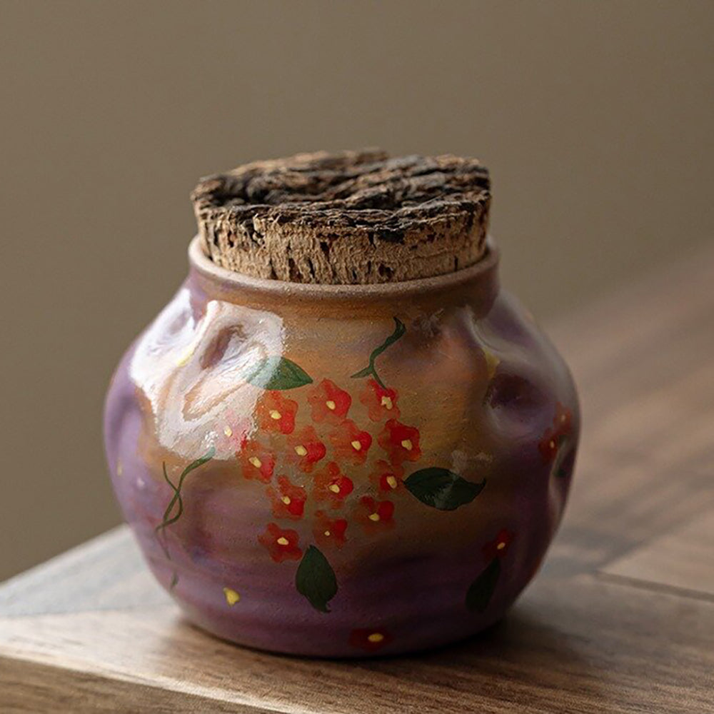 Handmade Ceramic Tea Caddy with Wooden Plug