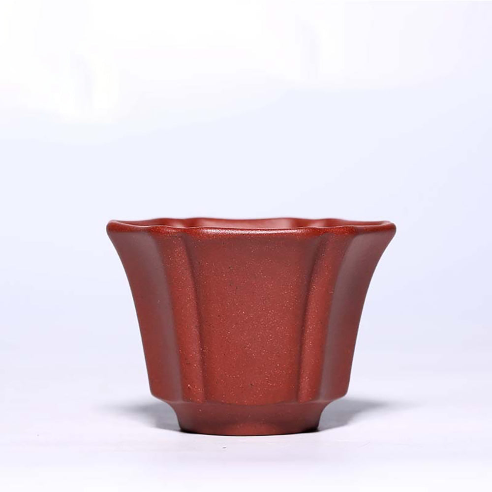 Purple Clay Flower Gongfu Tea Cup Set with Gift Box