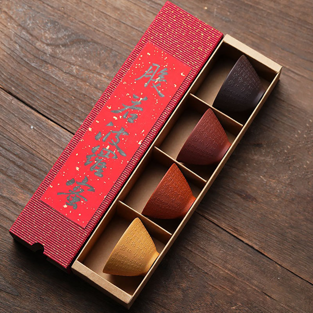 Yixing Purple Clay Heart Sutra Tea Cup Set