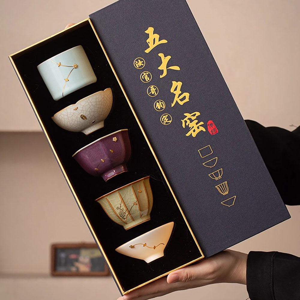 Ceramic Gongfu Tea Cup Set with Counternail Technology