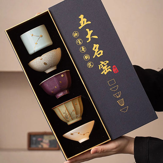 Ceramic Gongfu Tea Cup Set with Counternail Technology