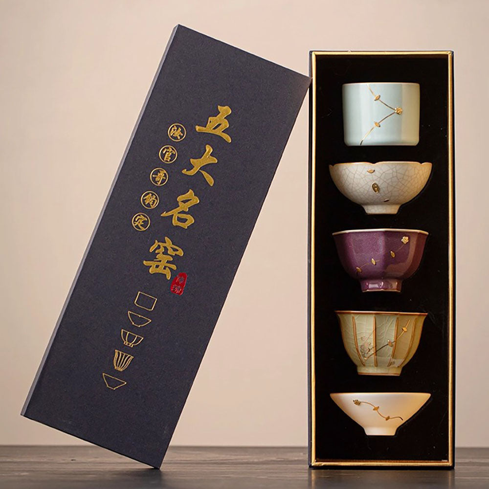Ceramic Gongfu Tea Cup Set with Counternail Technology