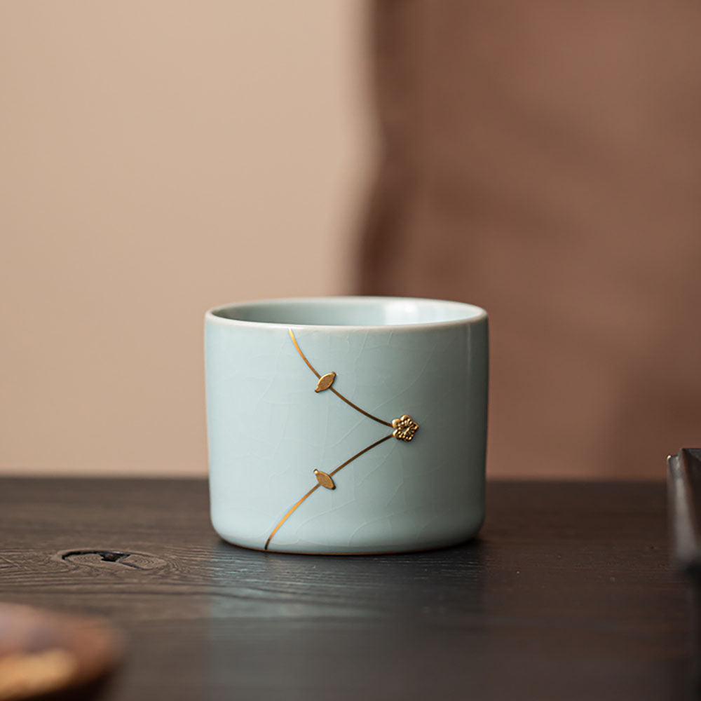 Ceramic Gongfu Tea Cup Set with Counternail Technology