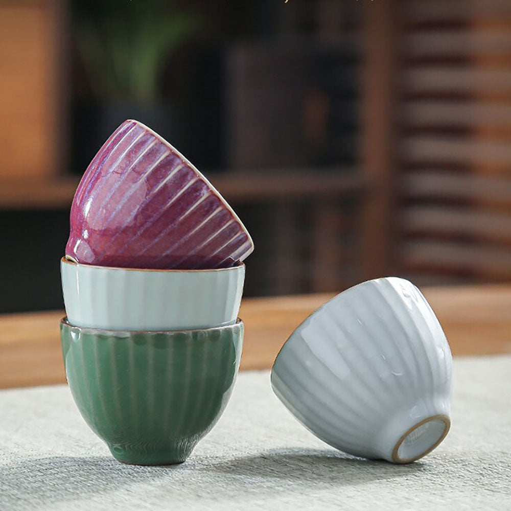 Ceramic Gongfu Tea Cup Set - Five Unique Kiln Designs