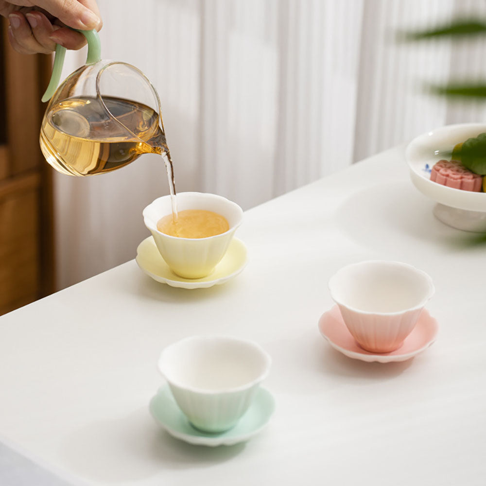 Four Seasons Ruyao Porcelain Gongfu Tea Cup Set