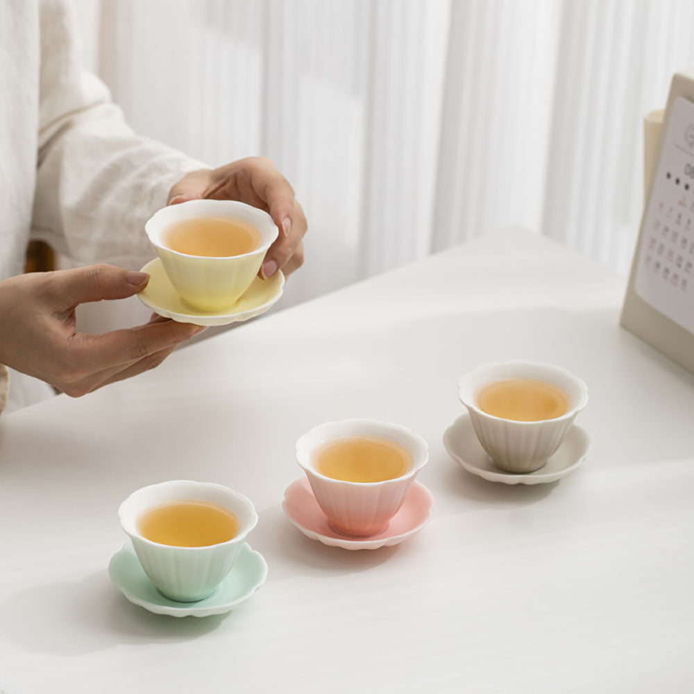 Four Seasons Ruyao Porcelain Gongfu Tea Cup Set