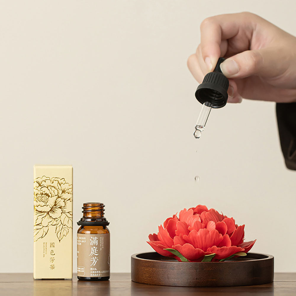 Yixing Purple Clay Tea Set with Handmade Peony Incense Holder
