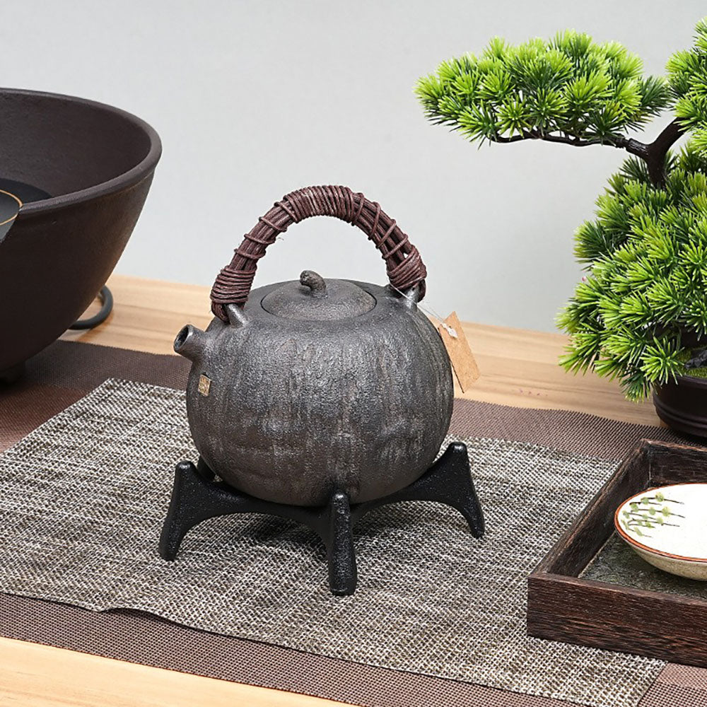 Japanese Melon-Shaped Cast Iron Teapot