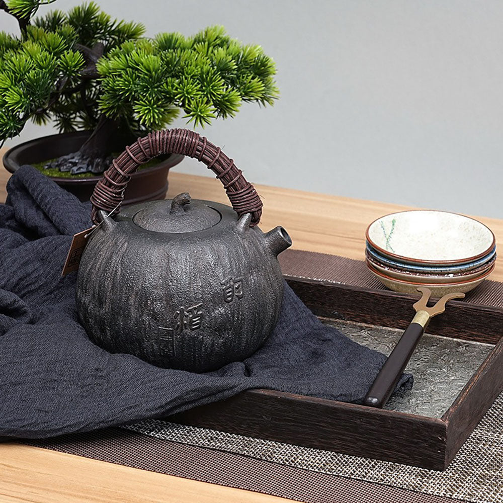 Japanese Melon-Shaped Cast Iron Teapot
