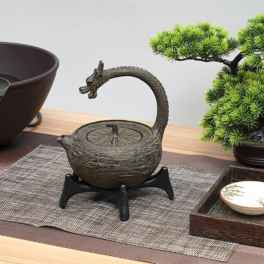 Japanese Cast Iron Teapot with Dragon Handle