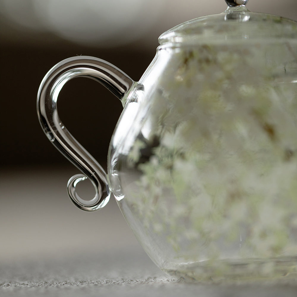 Spring Pear Blossom Borosilicate Glass Teapot 5.9 oz
