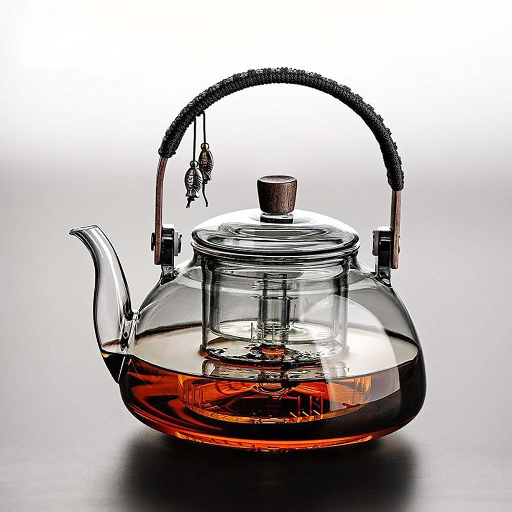 Grey Borosilicate Glass Teapot with Steam Infuser