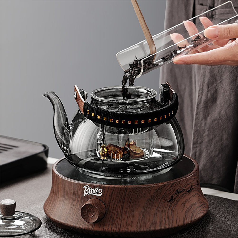 Grey Borosilicate Glass Teapot with Steam Infuser