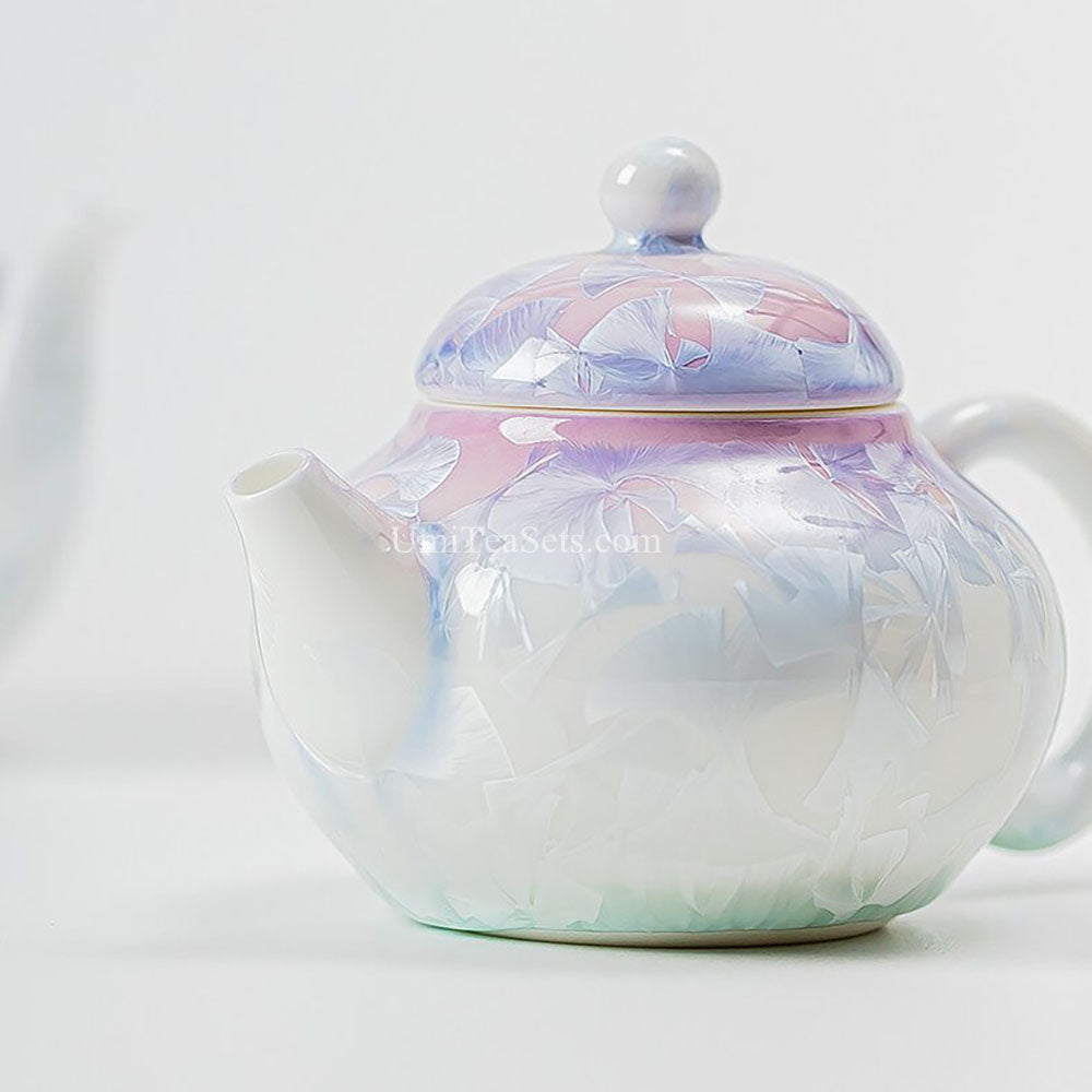 Purple Ruyao Porcelain Travel Tea Set with Icy Gradient Glaze
