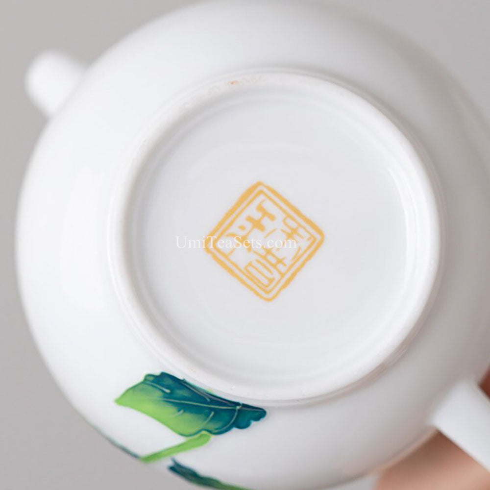 Blue Hydrangea Porcelain Tea Set with Gold Accents
