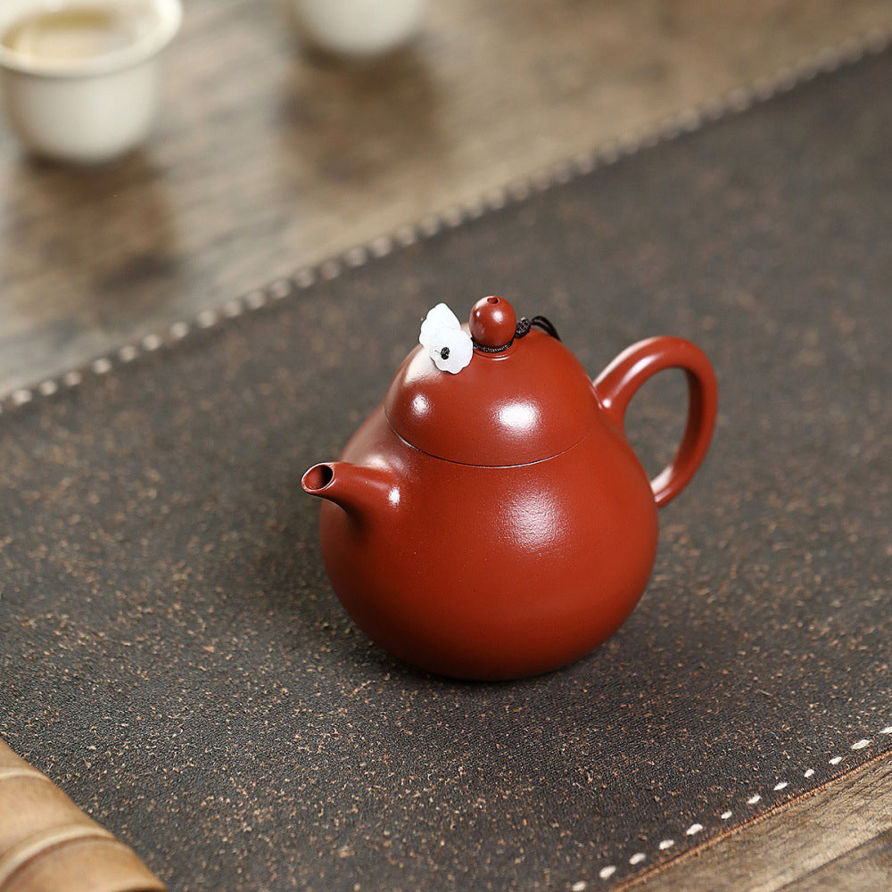 Yixing Da Hong Pao Pear-Shaped Clay Teapot