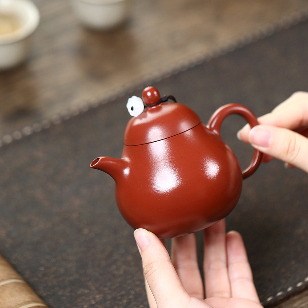 Yixing Da Hong Pao Pear-Shaped Clay Teapot